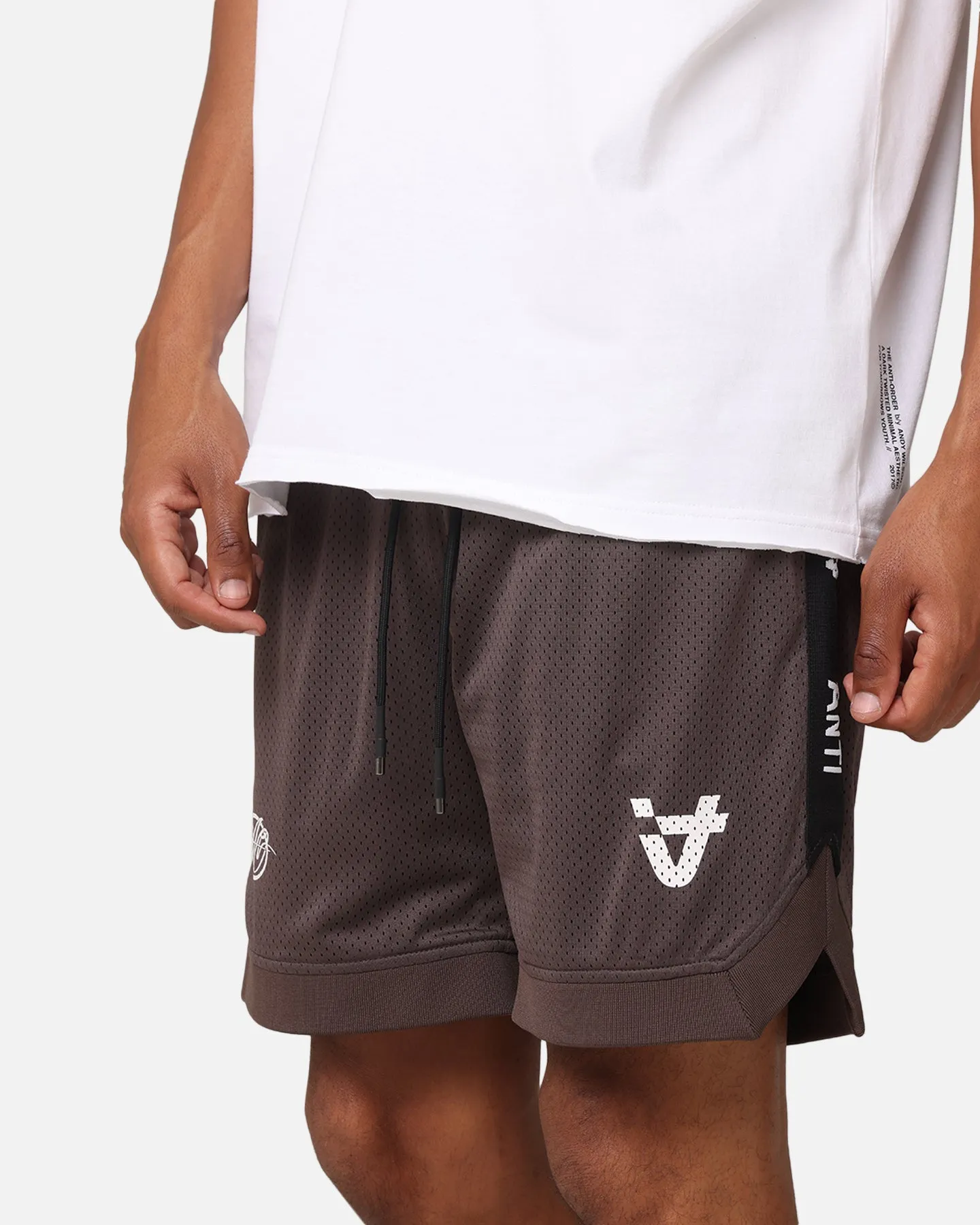 The Anti Order Future Racing Basketball Shorts Dark Brown Breezy Stretch