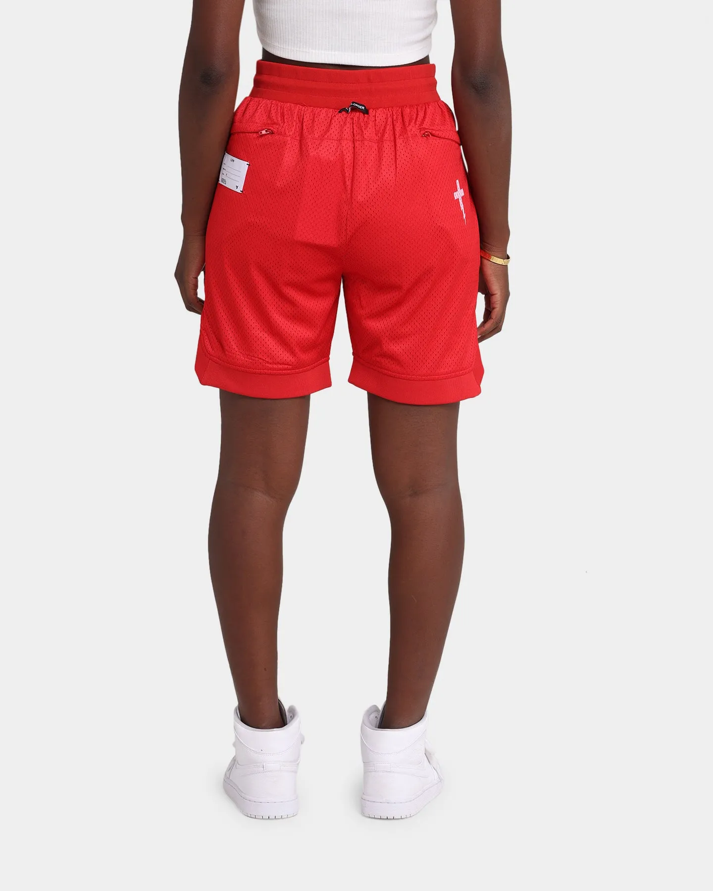 The Anti Order A8 Mesh Basketball Shorts Red/White Non Restrictive Movement