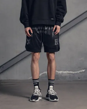 The Anti Order Shibuya Markets Mesh Shorts Black/Grey neon colors