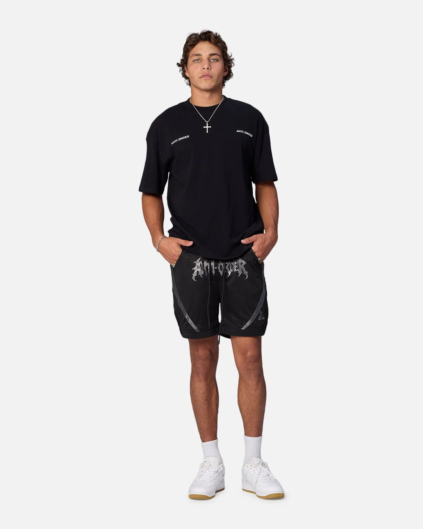 The Anti Order Sparta Mesh Basketball Shorts Black/Grey Light Fabric