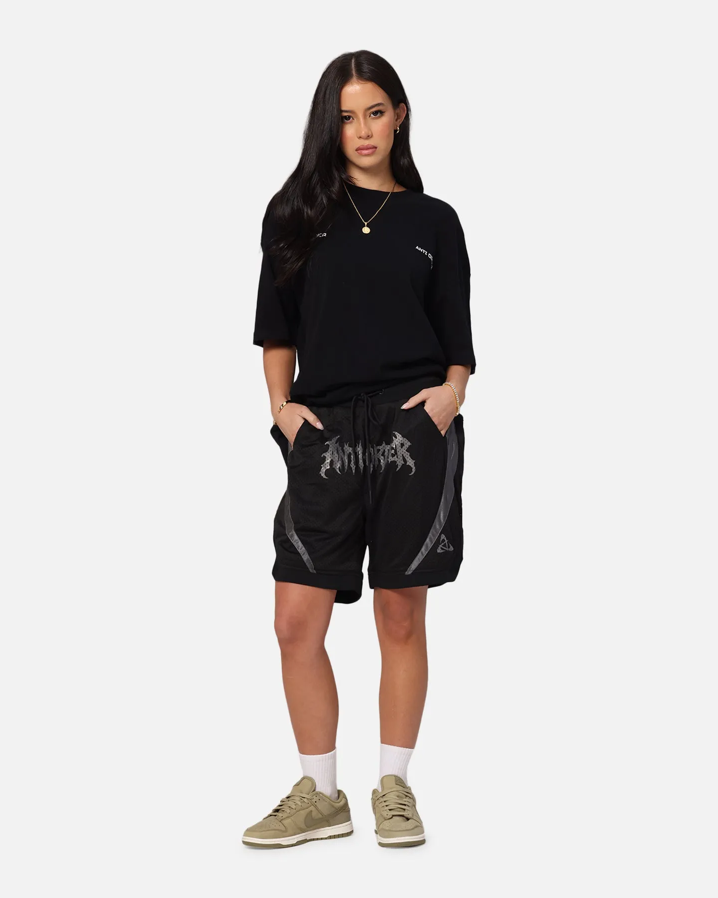 The Anti Order Sparta Mesh Basketball Shorts Black/Grey Reflective accents