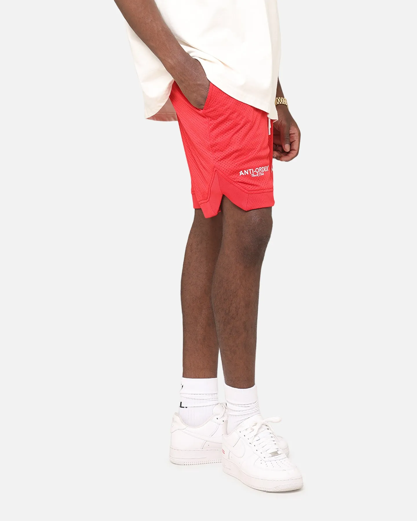 The Anti Order Track Club Basketball Shorts Red/White Daily Essential All Season