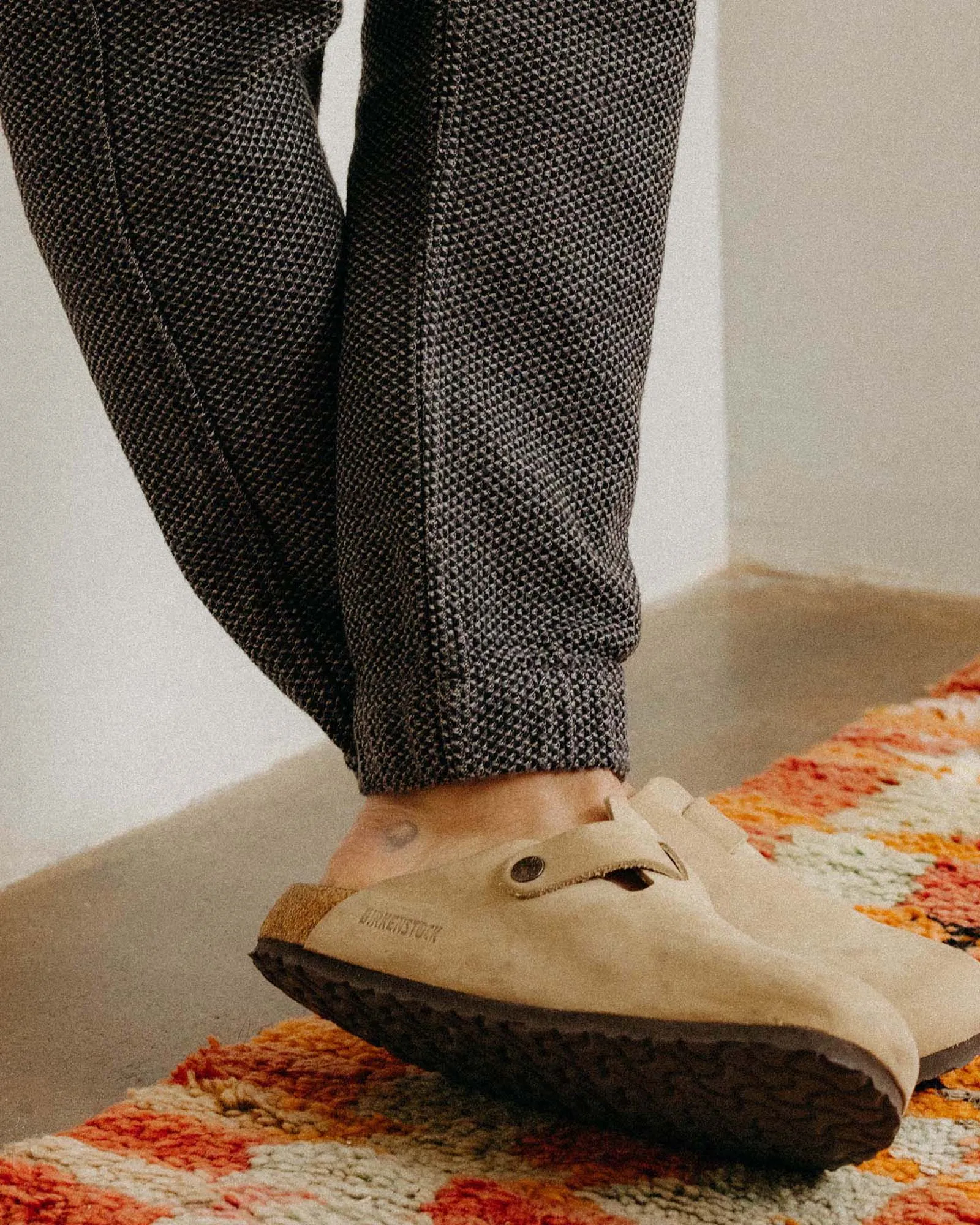 Breathable mesh design Quick Fit Design The Apres Pant in Charcoal Sashiko