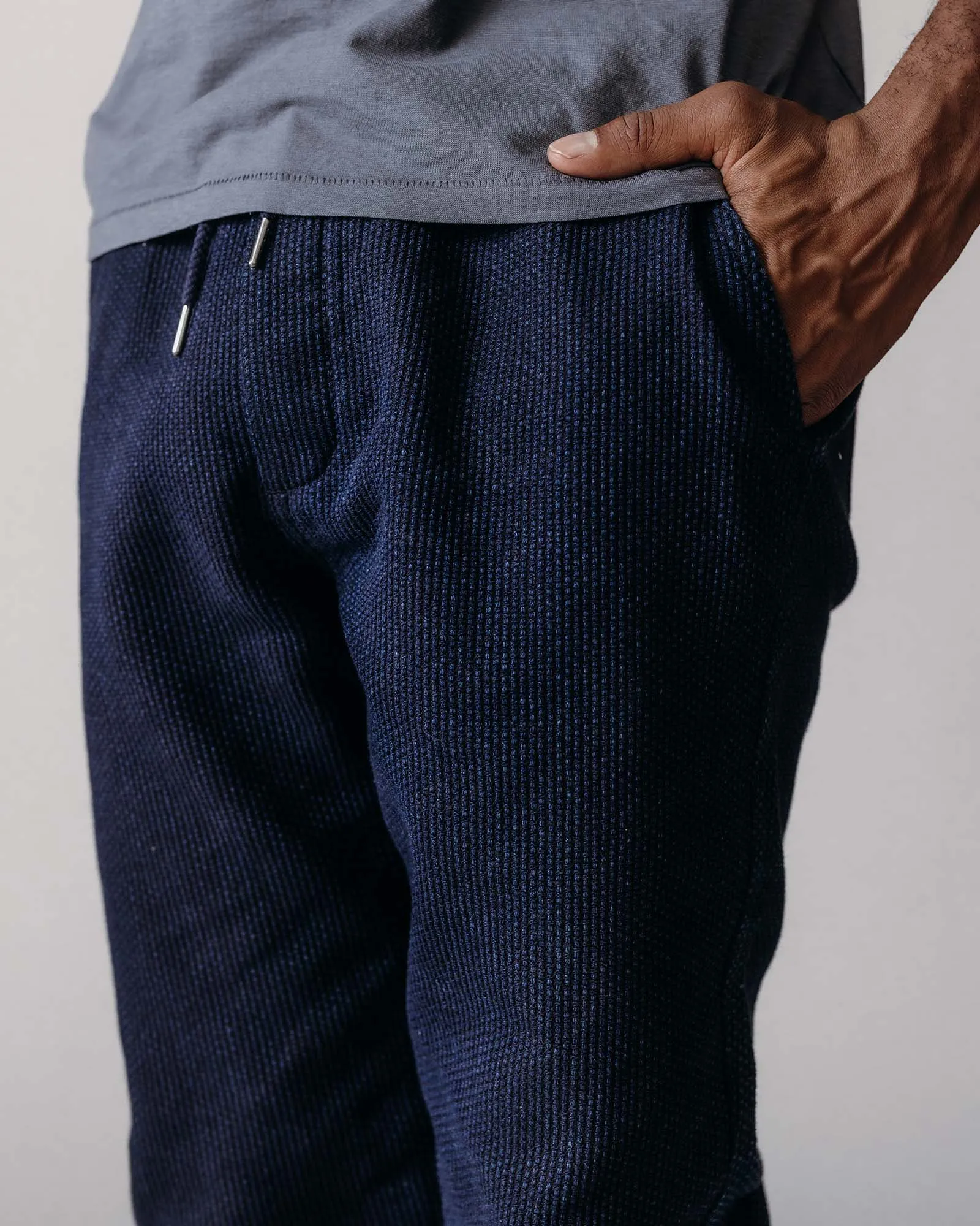 OdorResistantTreatment The Apres Pant in Rinsed Indigo Sashiko