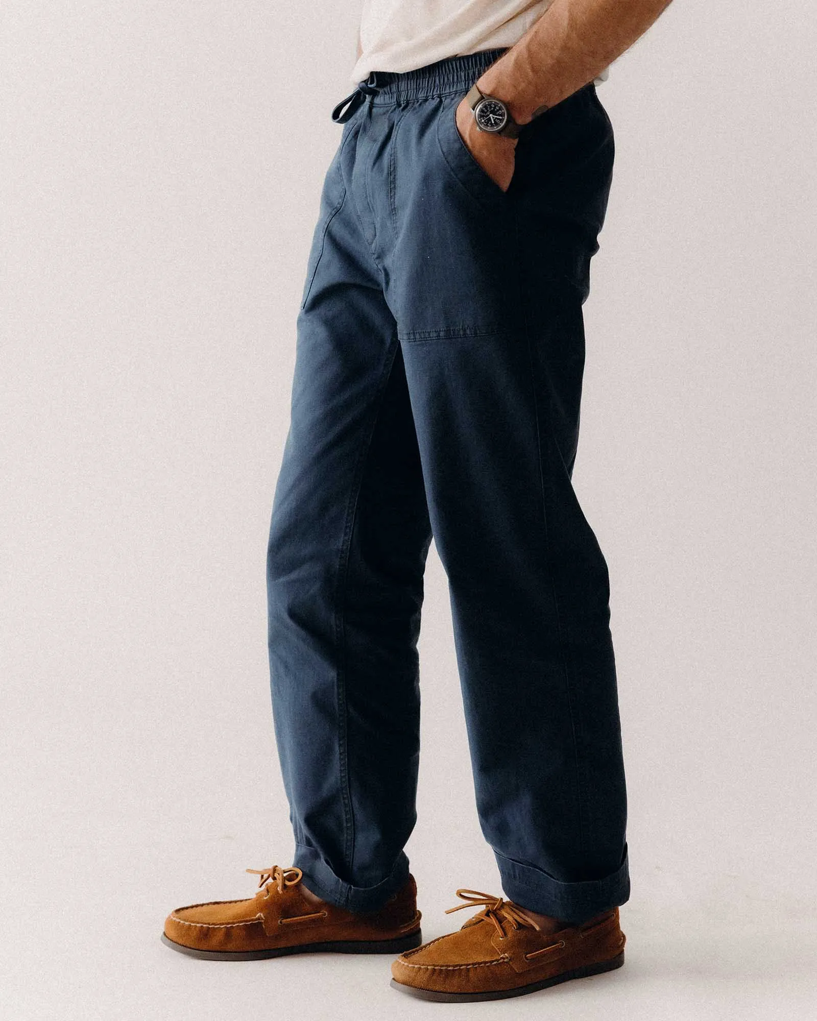 Anti Snag Fabric The Breakwater Pant in Dark Navy Ripstop