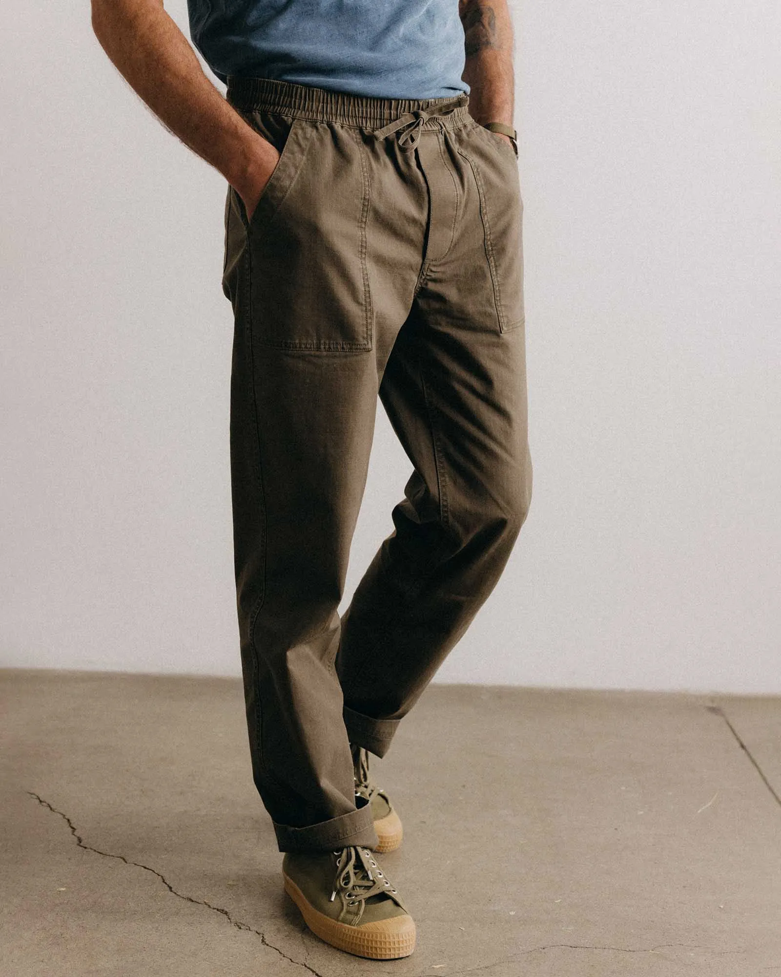 The Breakwater Pant in Mushroom Ripstop Tailored Fit Stylish Cut