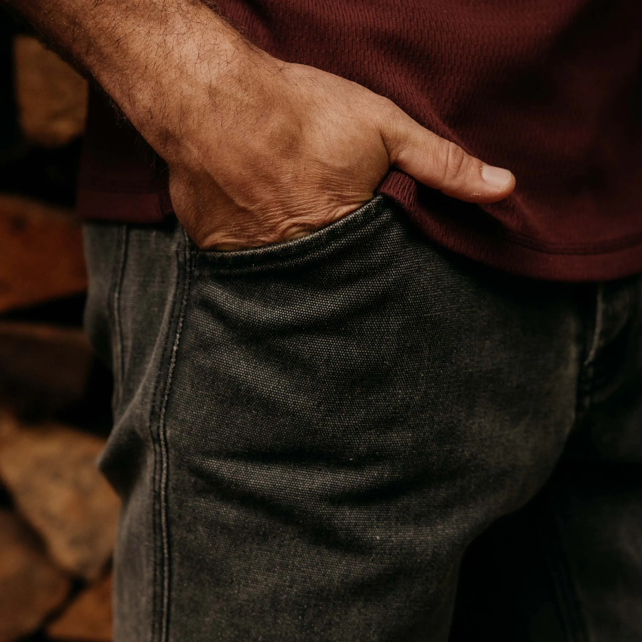 The Camp Pant in Coal Chipped Canvas Soft Waistband