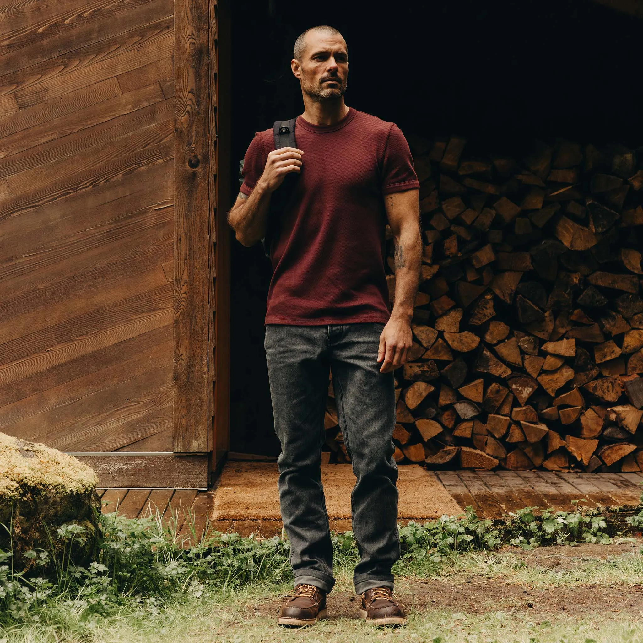 Compact Fit Anti Snag Fabric The Camp Pant in Coal Chipped Canvas