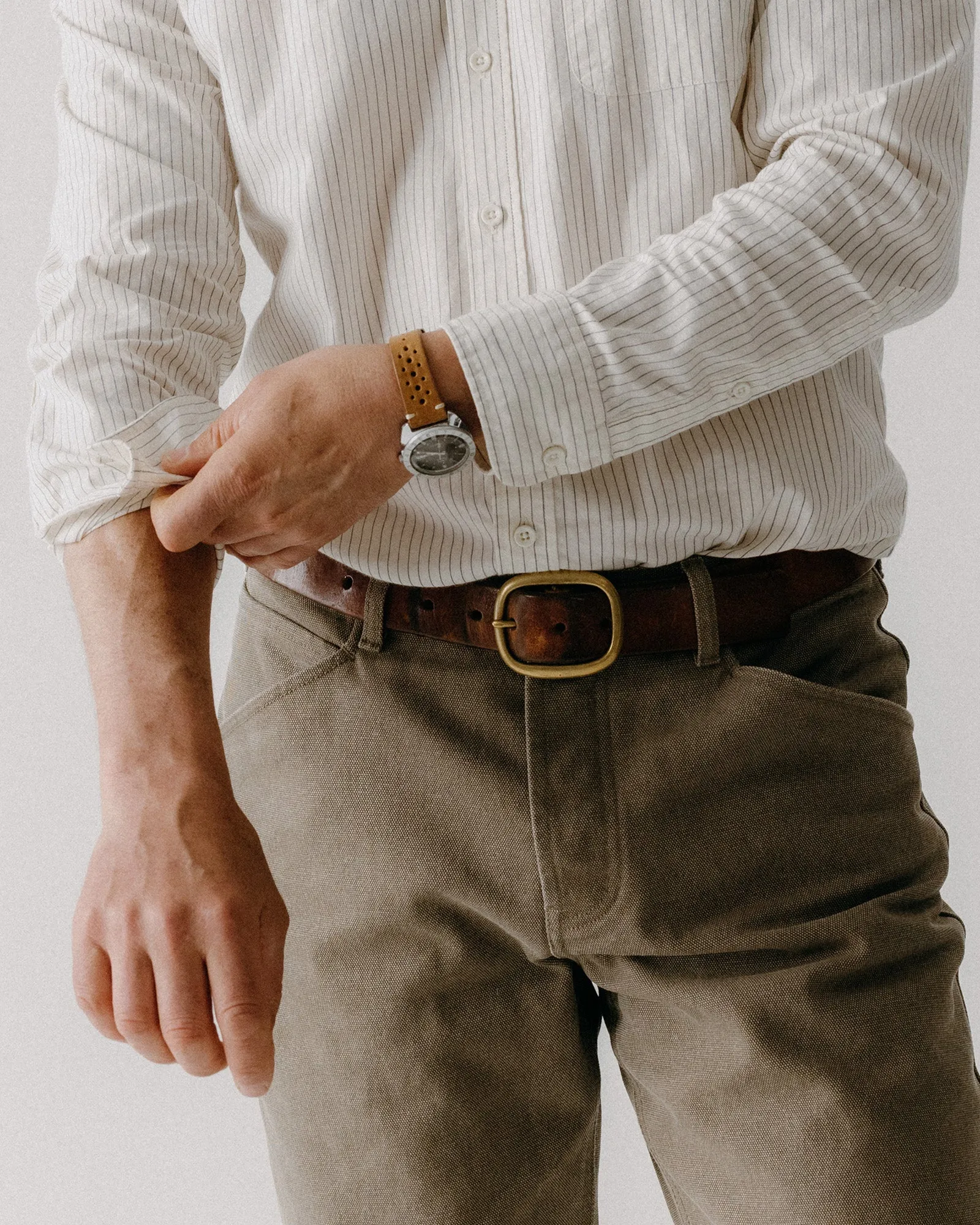 The Camp Pant in Stone Chipped Canvas Tailored Silhouette Unrestricted Movement