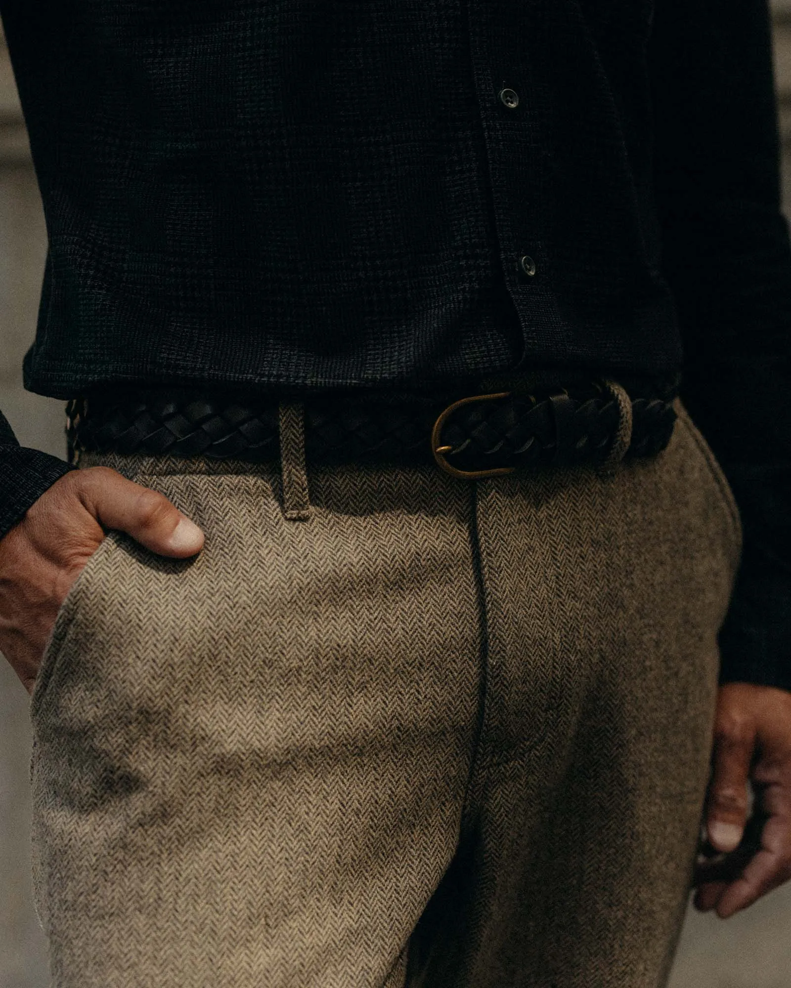 Smart Style Perfect Layer The Carnegie Pant in Gravel Herringbone Wool
