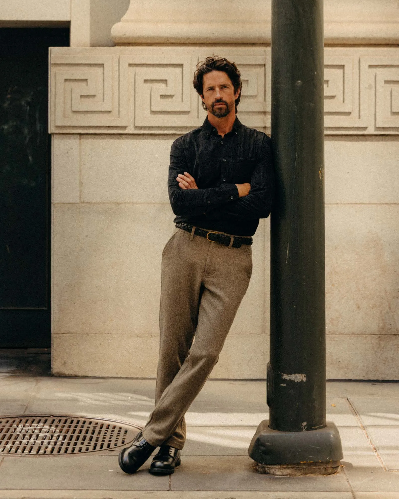 Comfy Active The Carnegie Pant in Gravel Herringbone Wool