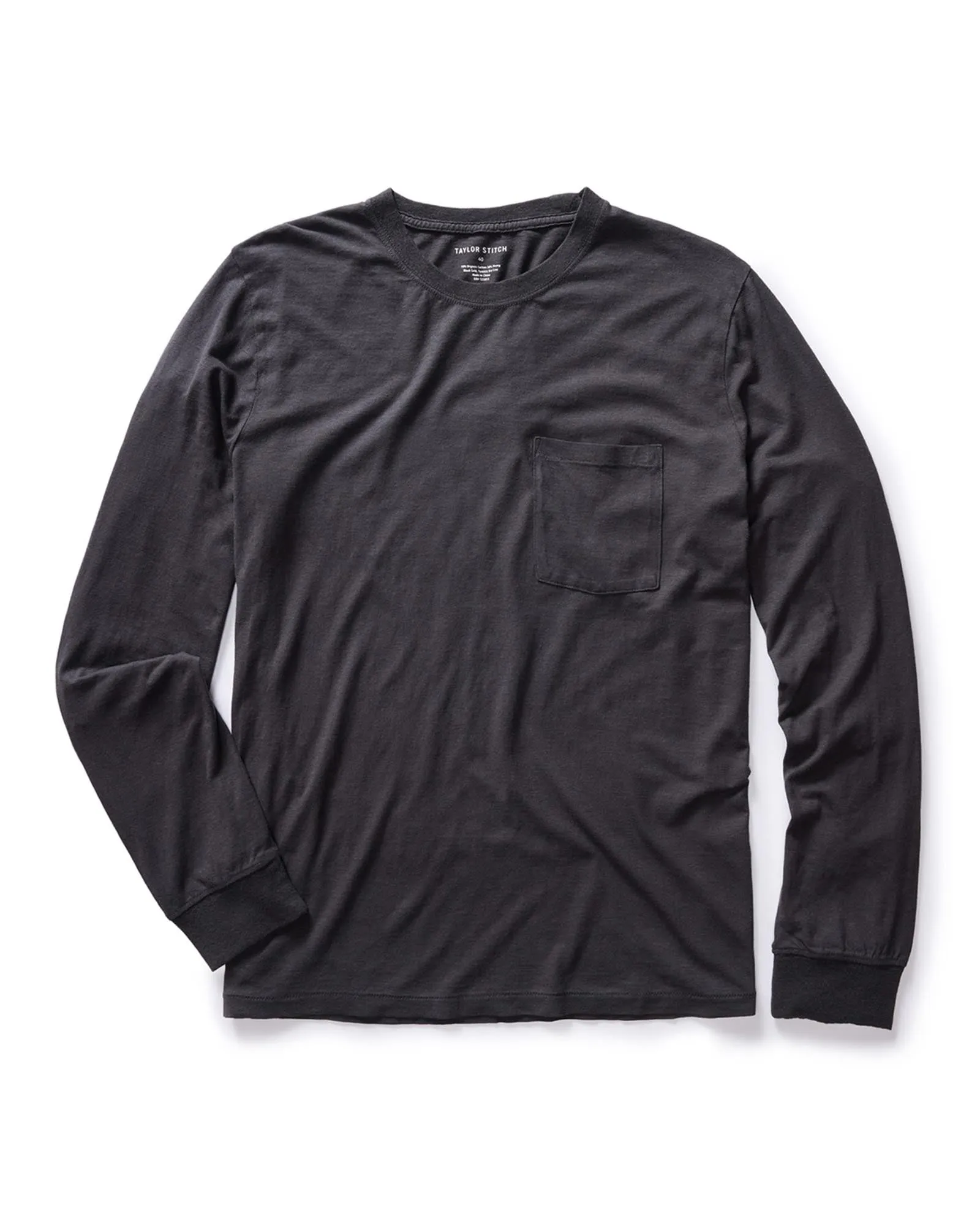 Smooth Look The Cotton Hemp Long Sleeve Tee in Charcoal
