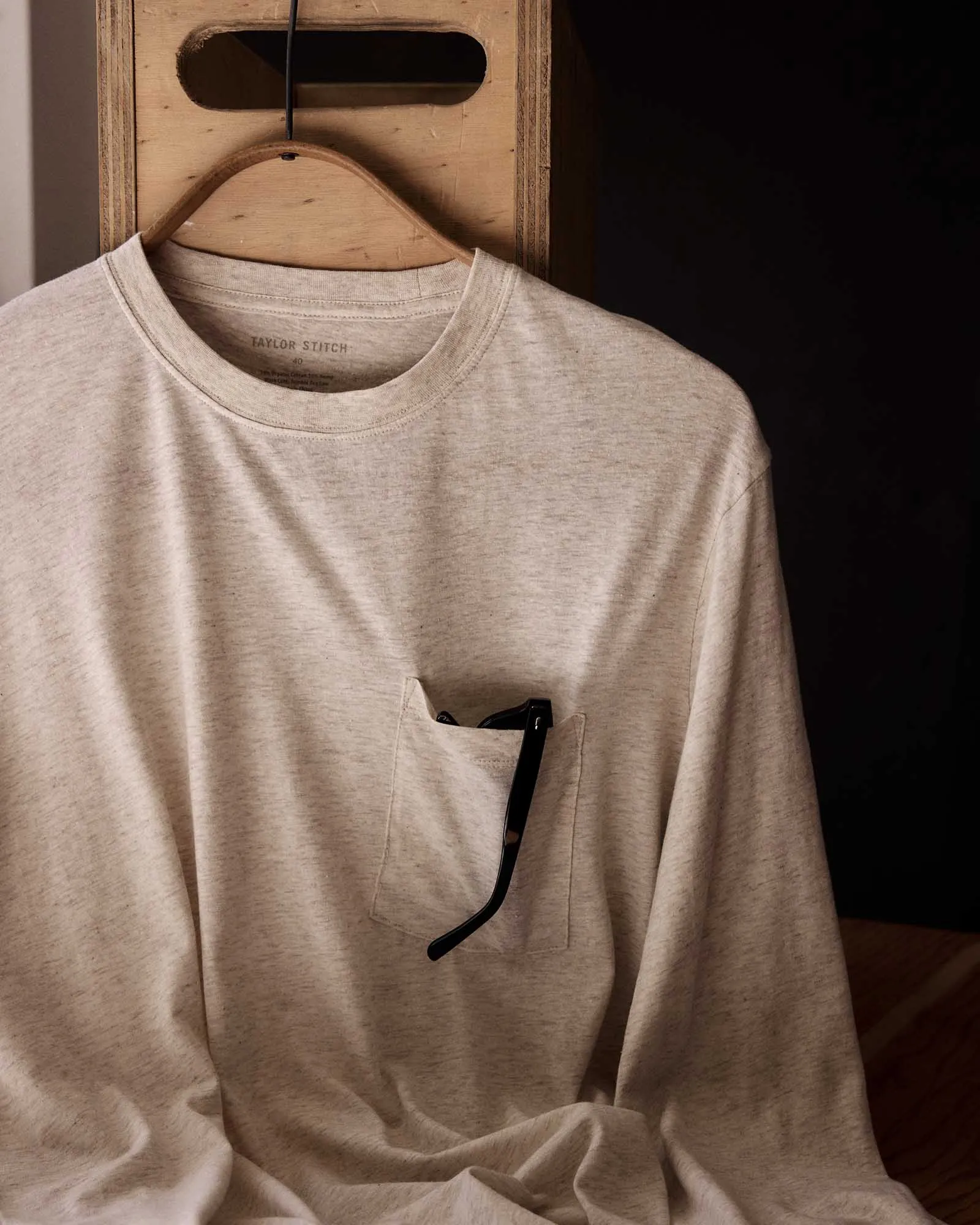 Comfy Casual Wear The Cotton Hemp Long Sleeve Tee in Heather Oat