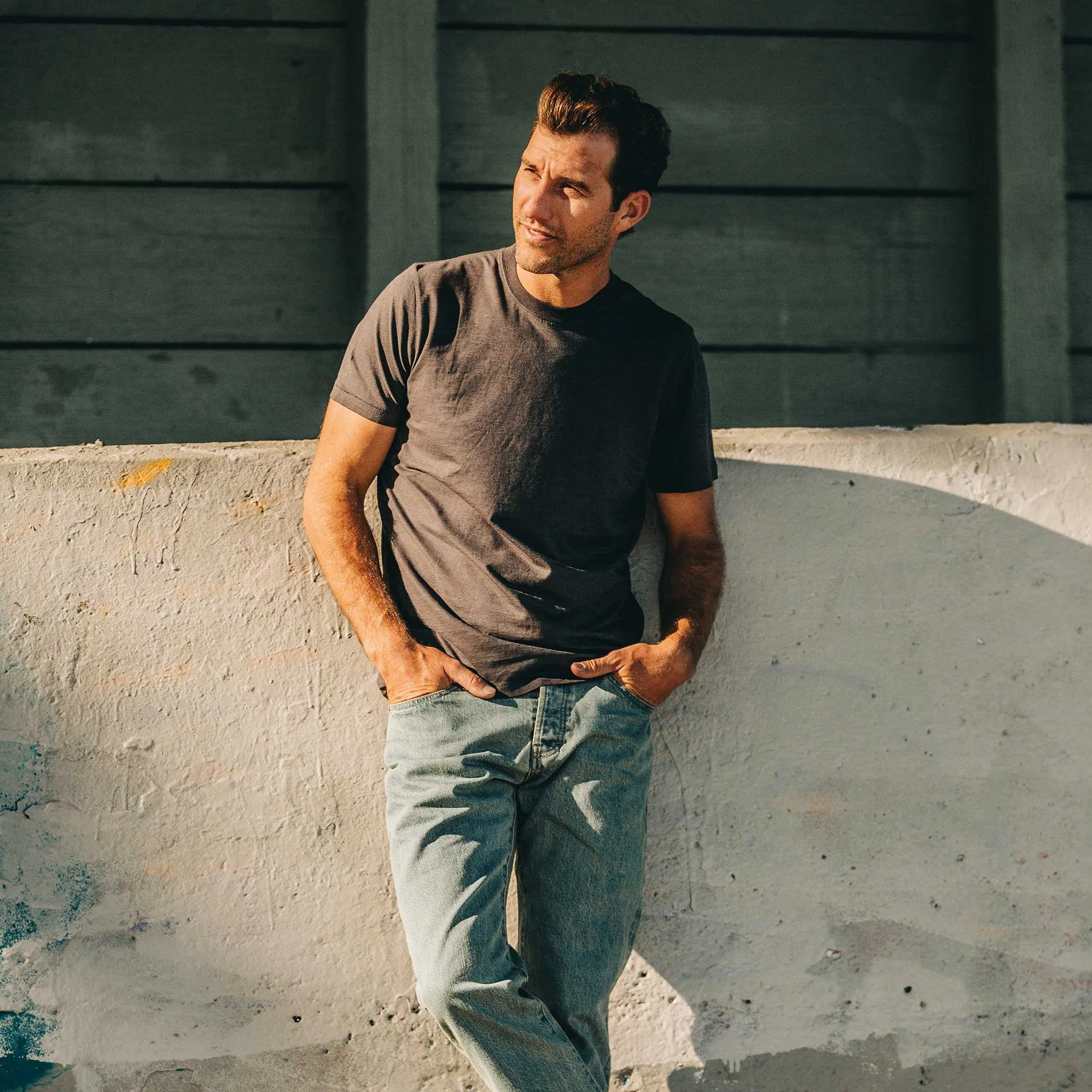 The Cotton Hemp Tee in Charcoal Hypoallergenic fabric Smooth Finish