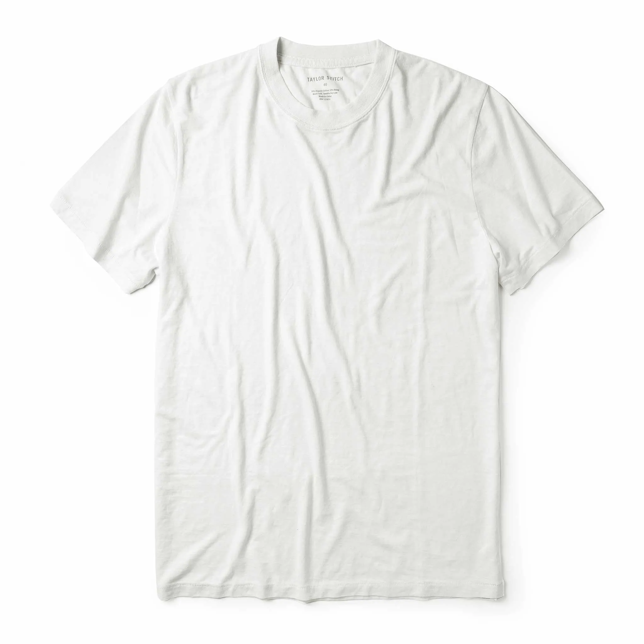 The Cotton Hemp Tee in Natural Wrinkle Resistant Cloth Timeless Look Wear