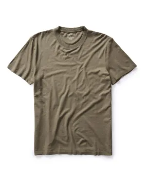 Breathable Stretch Fit Spring Freshness The Cotton Hemp Tee in Olive
