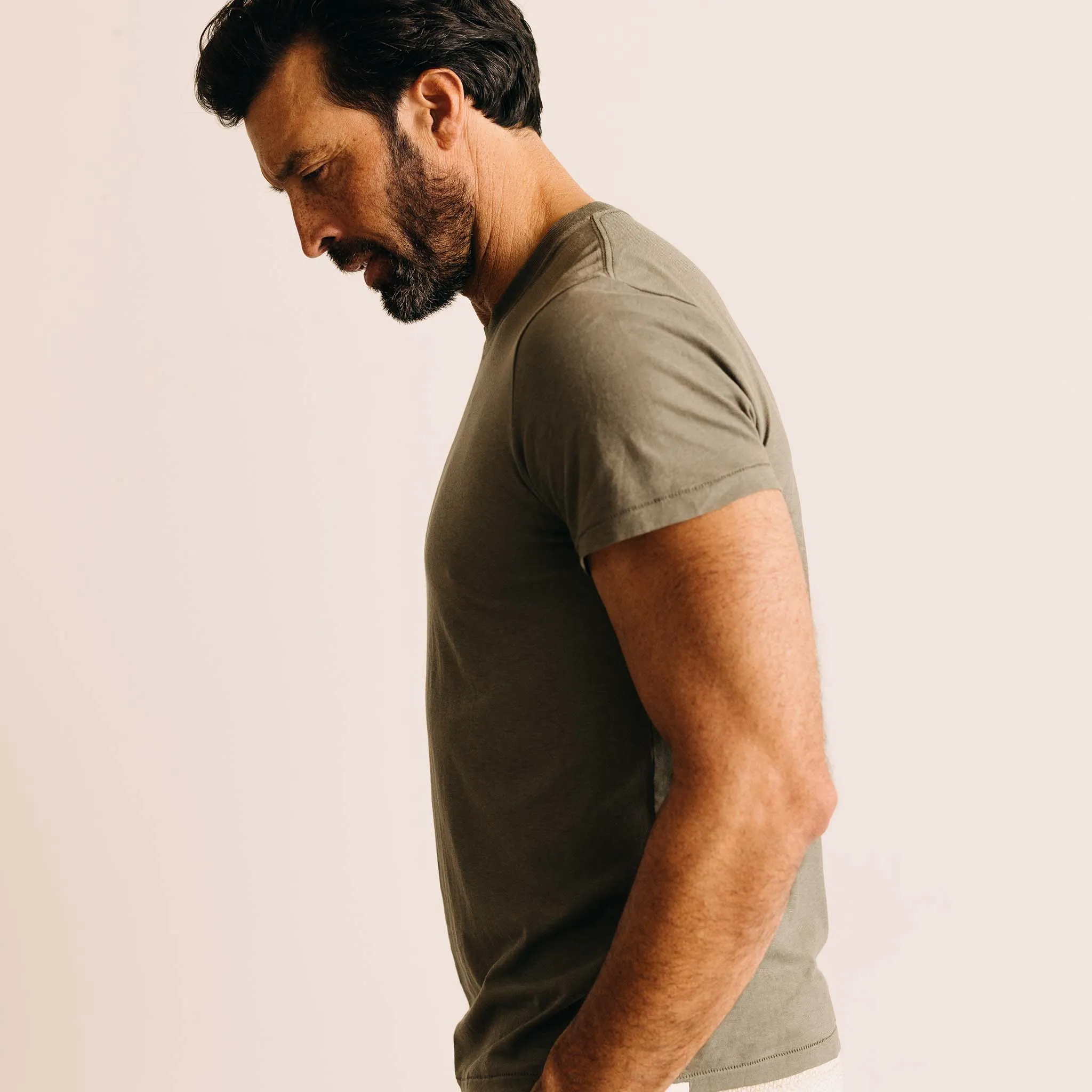 The Cotton Hemp Tee in Olive Fit For All ZeroDistressFinish