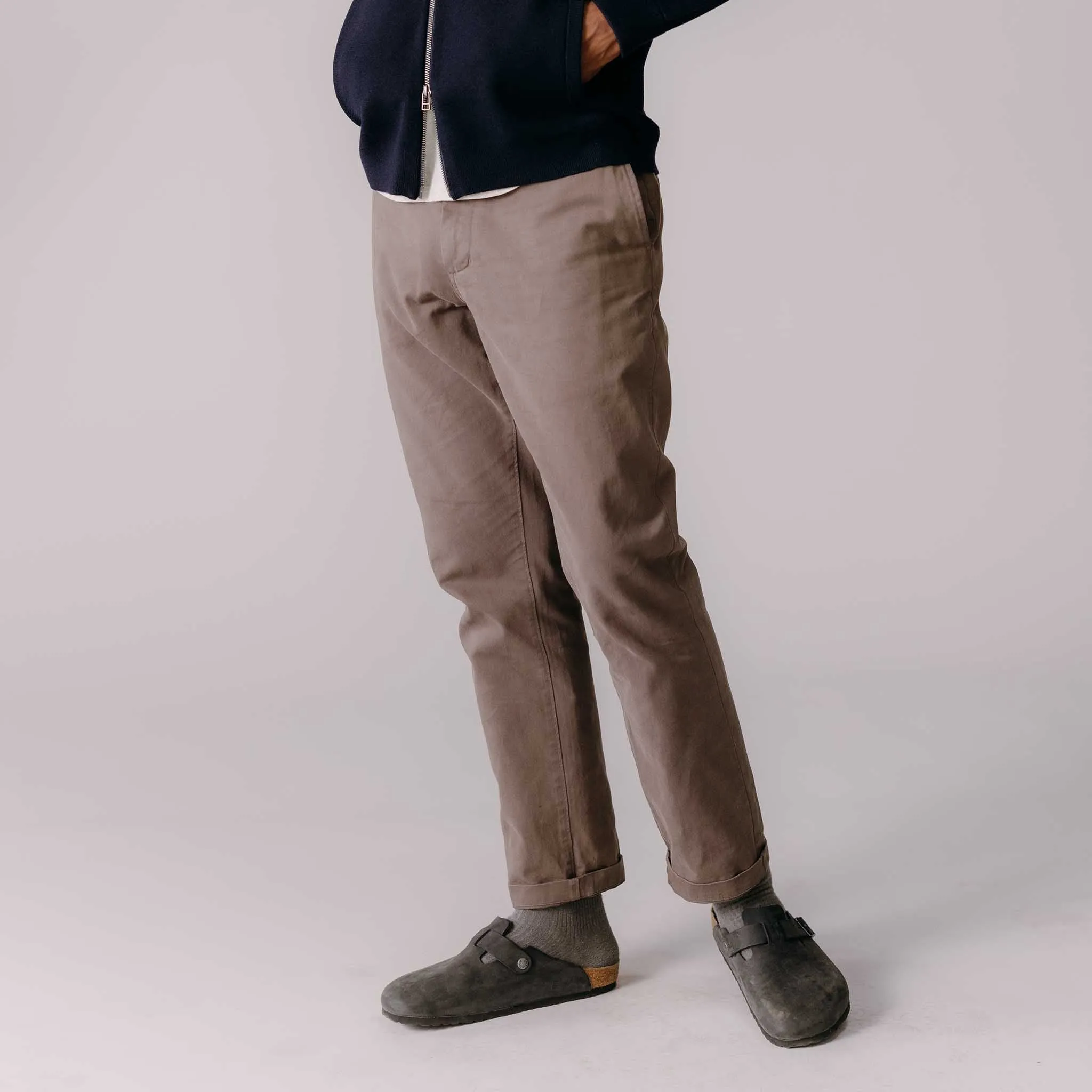 The Democratic Foundation Pant in Organic Espresso Cozy Stretch