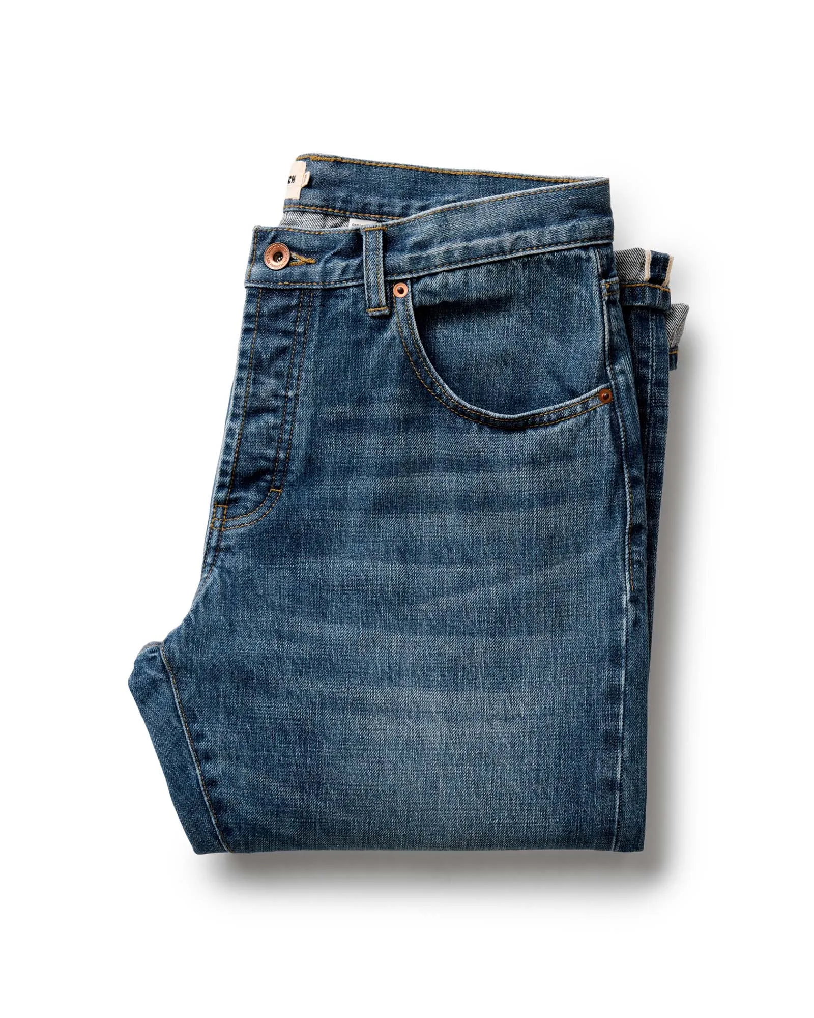 The Democratic Jean in Mid Wash Organic Selvedge Heat Control Slim wear