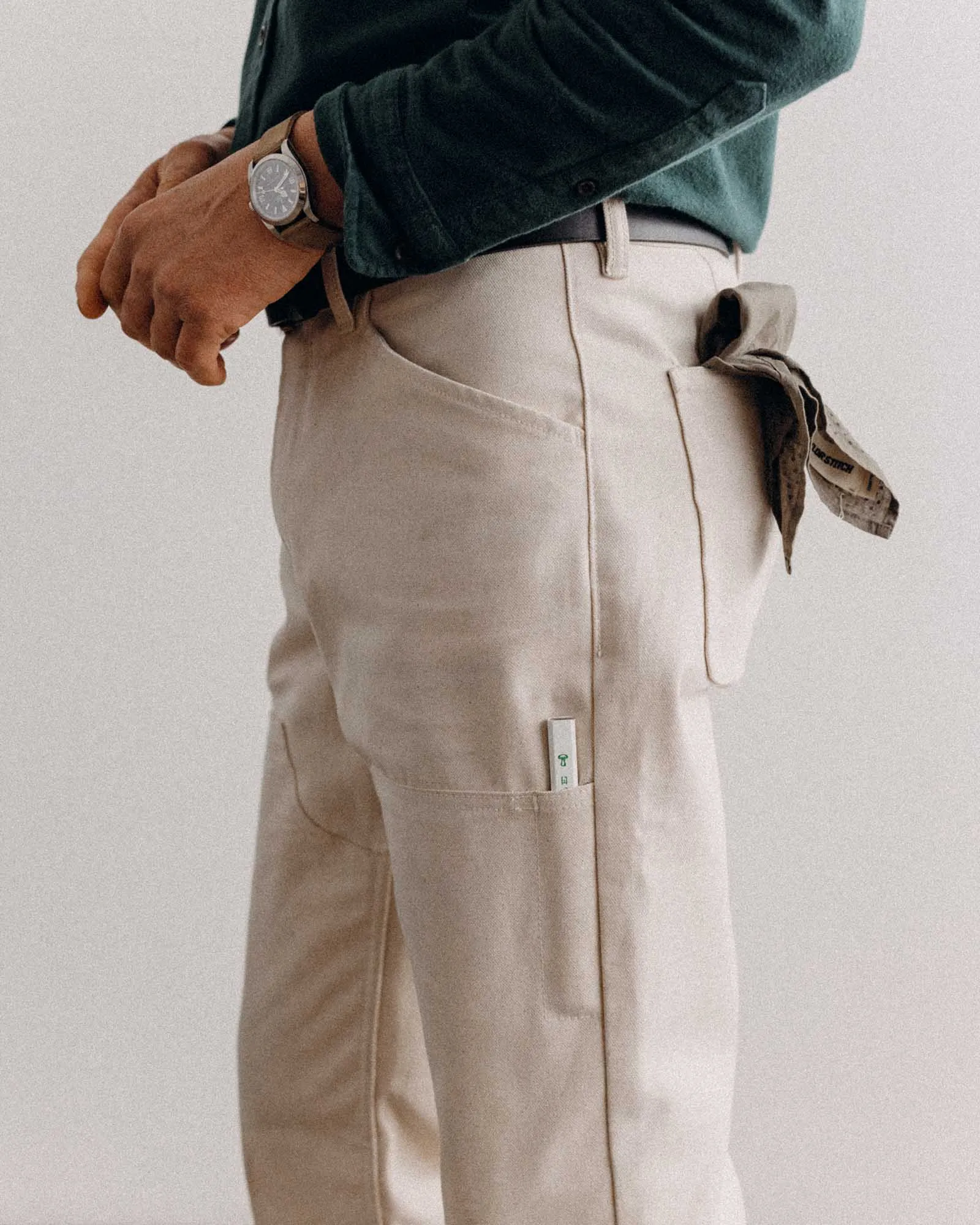 The Good Acre Chore Pant in Natural Canvas Day Ready Body Sculpting