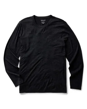 The Merino Long Sleeve Tee in Heather Black Breathable mesh Smart Wear