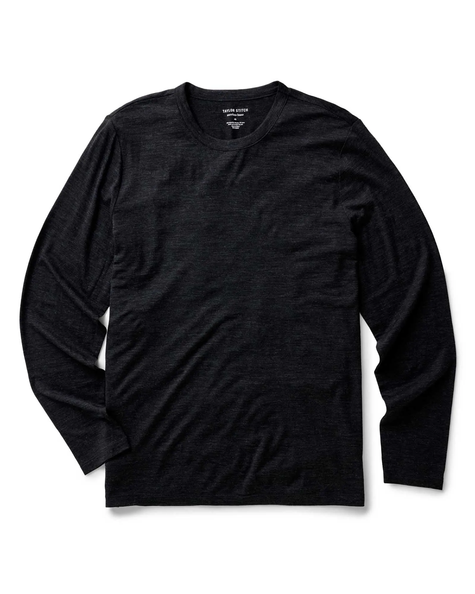 The Merino Long Sleeve Tee in Heather Black Breathable mesh Smart Wear