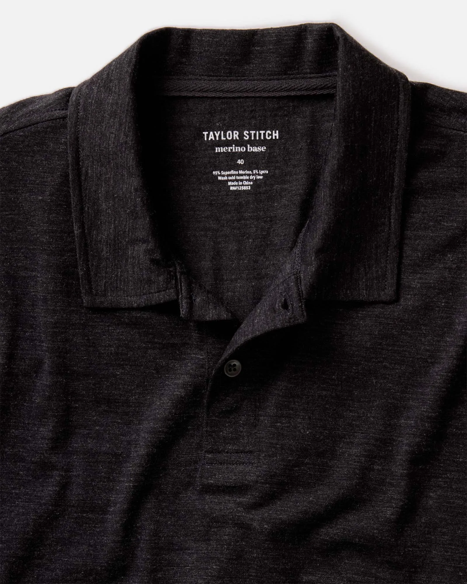 The Merino Polo in Heather Black Easy-to-Style Top