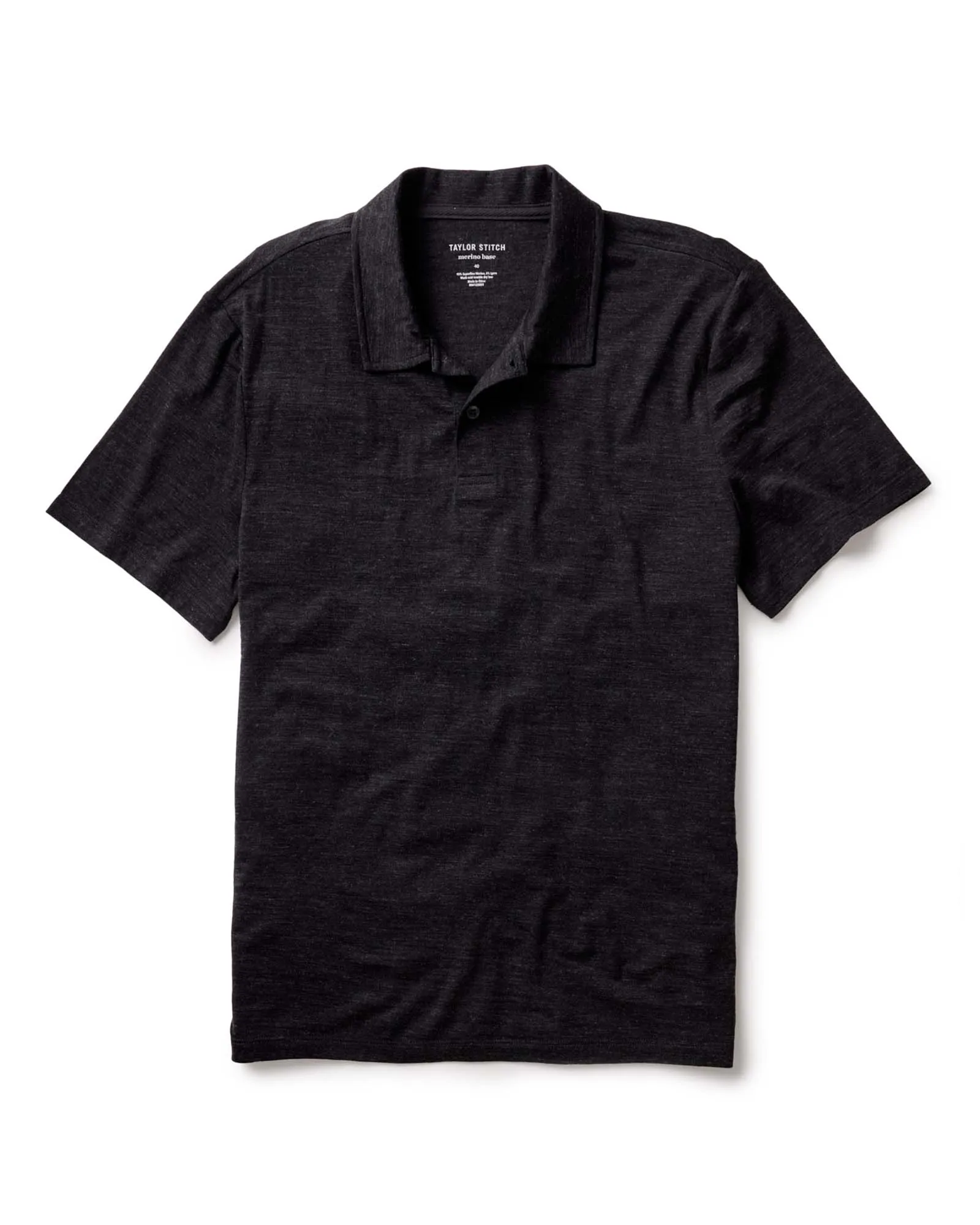 The Merino Polo in Heather Black Versatile Comfort Rayon blend