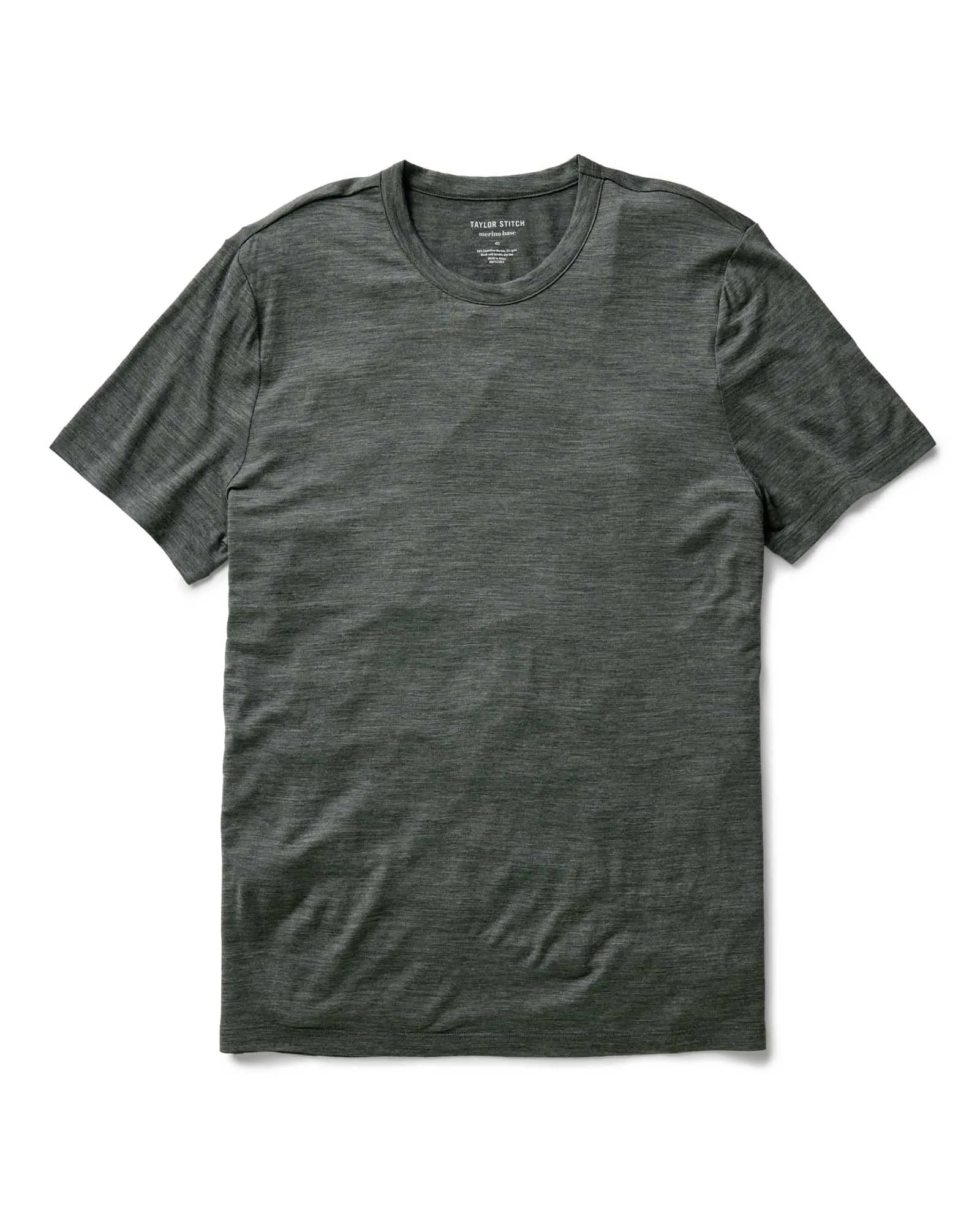 The Merino Tee in Heather Army All Day Wear