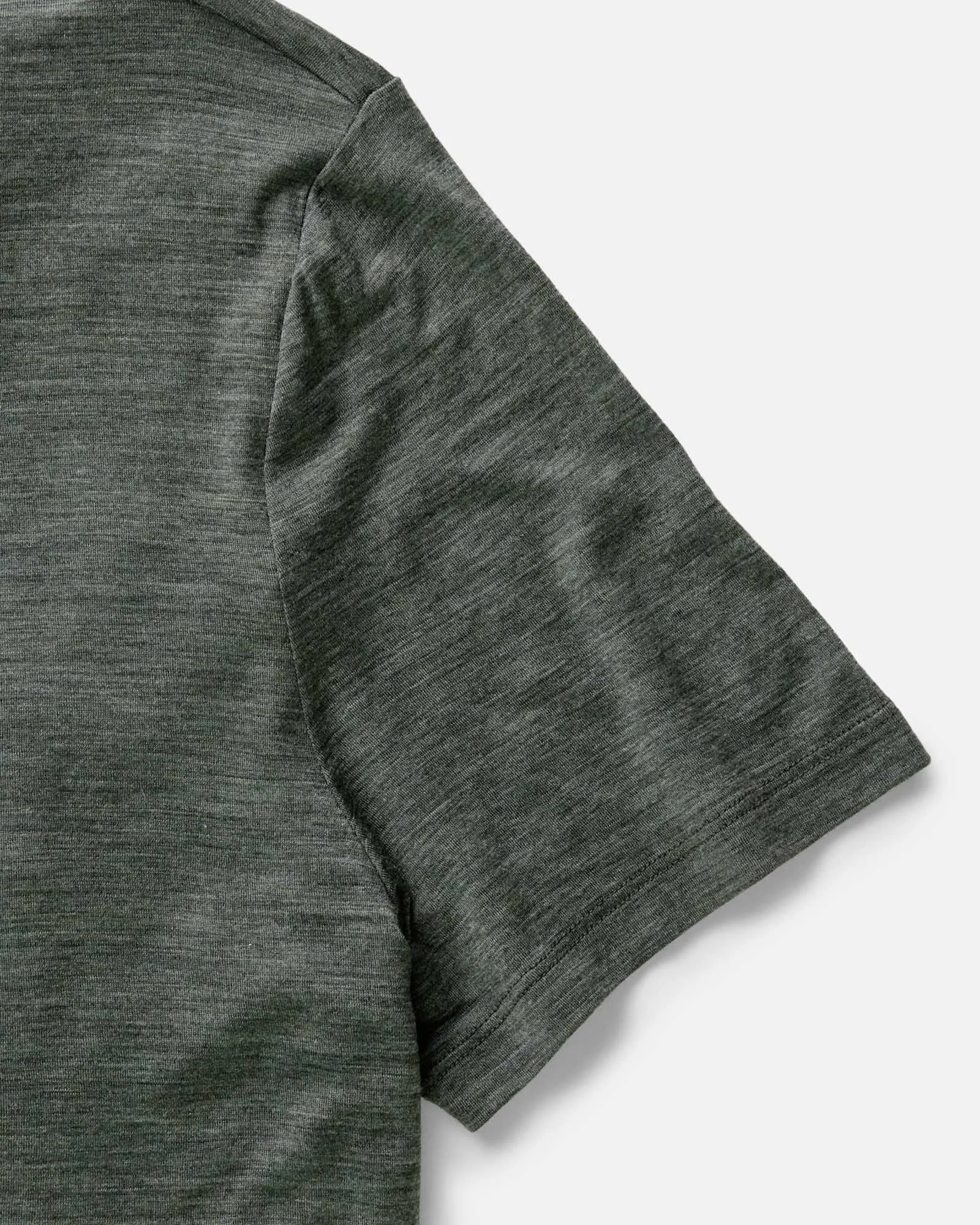 Effortless Wearable The Merino Tee in Heather Army