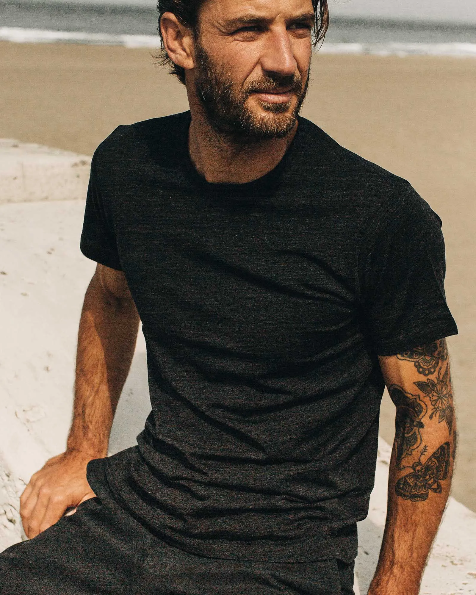 The Merino Tee in Heather Black shopping Casual Comfort Look