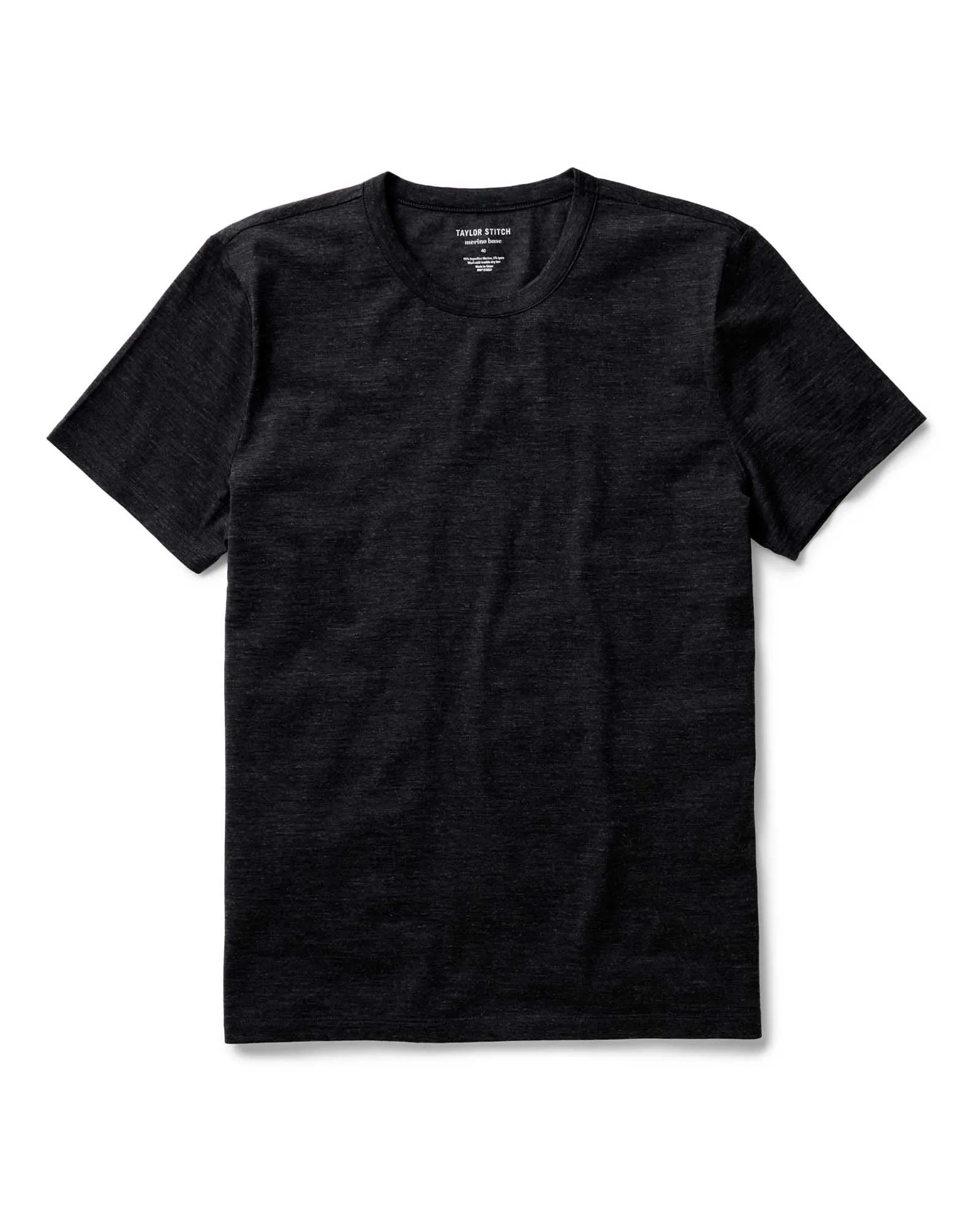 The Merino Tee in Heather Black Quick Dry Technology Cozy Hug