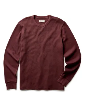 The Organic Cotton Crew in Burgundy Waffle Everyday Wear Multi Panel Structure