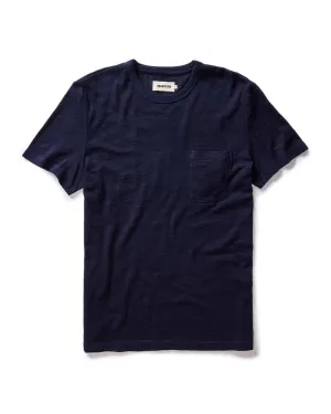 The Organic Cotton Tee in Rinsed Indigo Comfortable Layering LayeredHemDetails