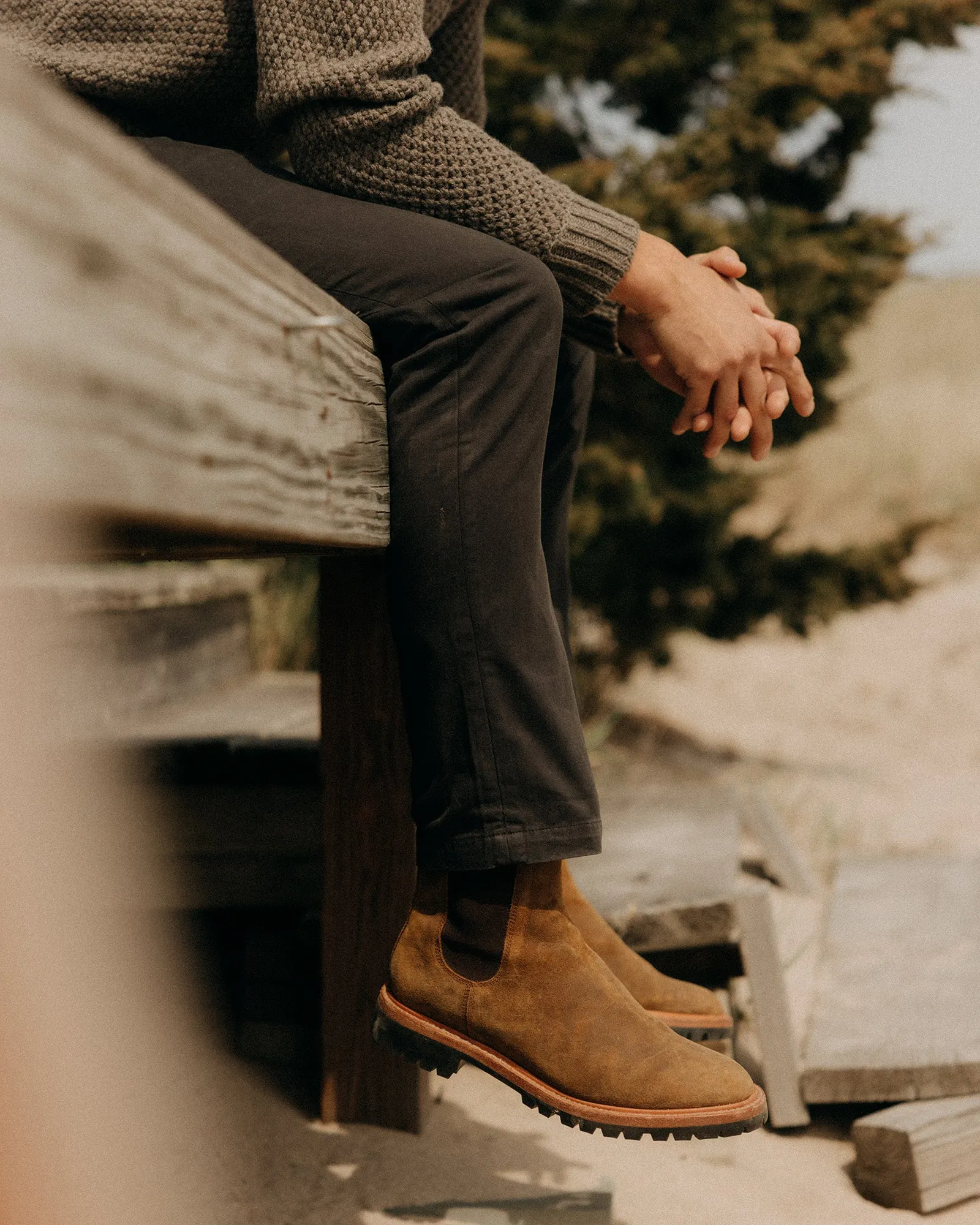 Comfort Base The Slim Foundation Pant in Organic Faded Black