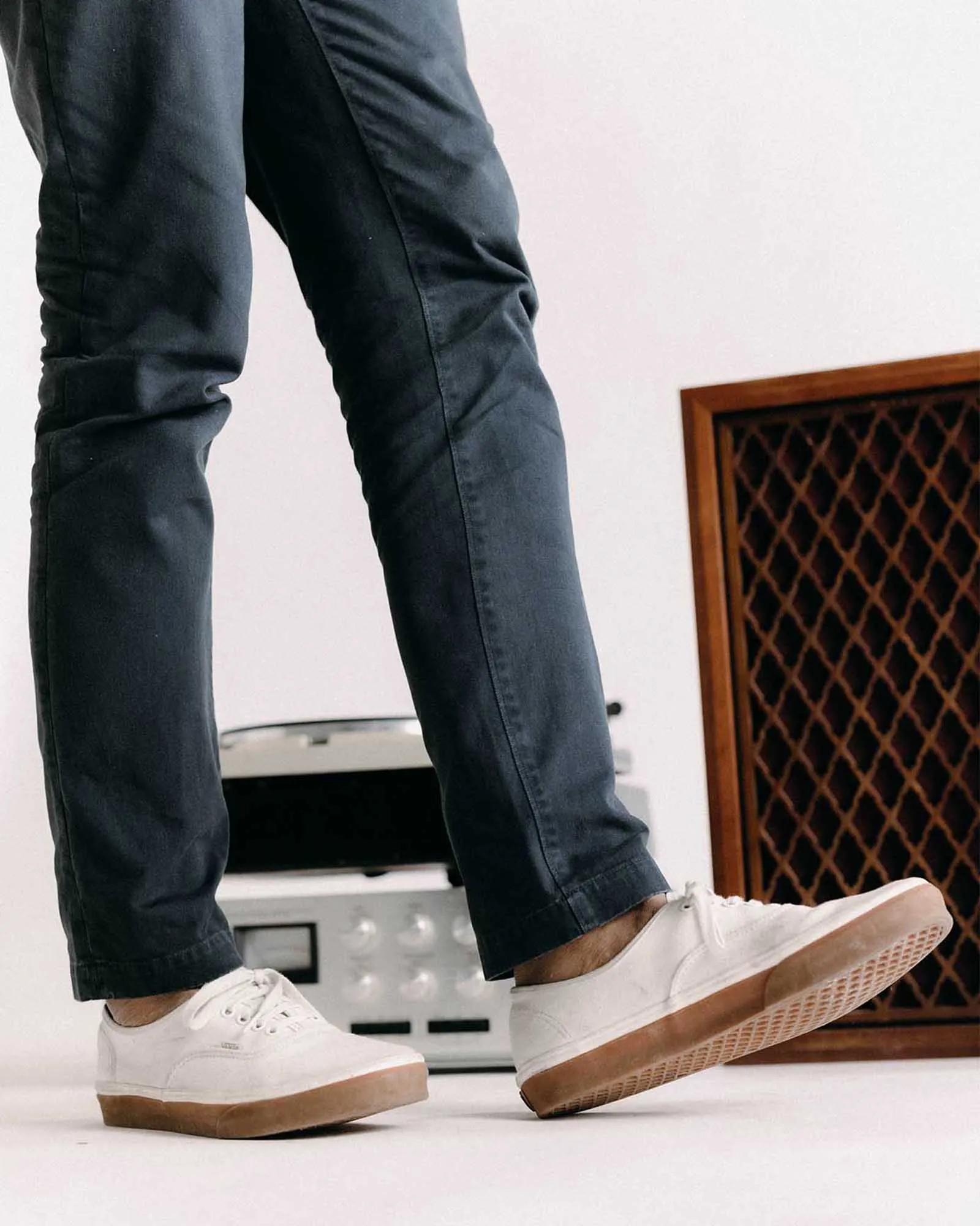 The Slim Foundation Pant in Organic Navy Packable design