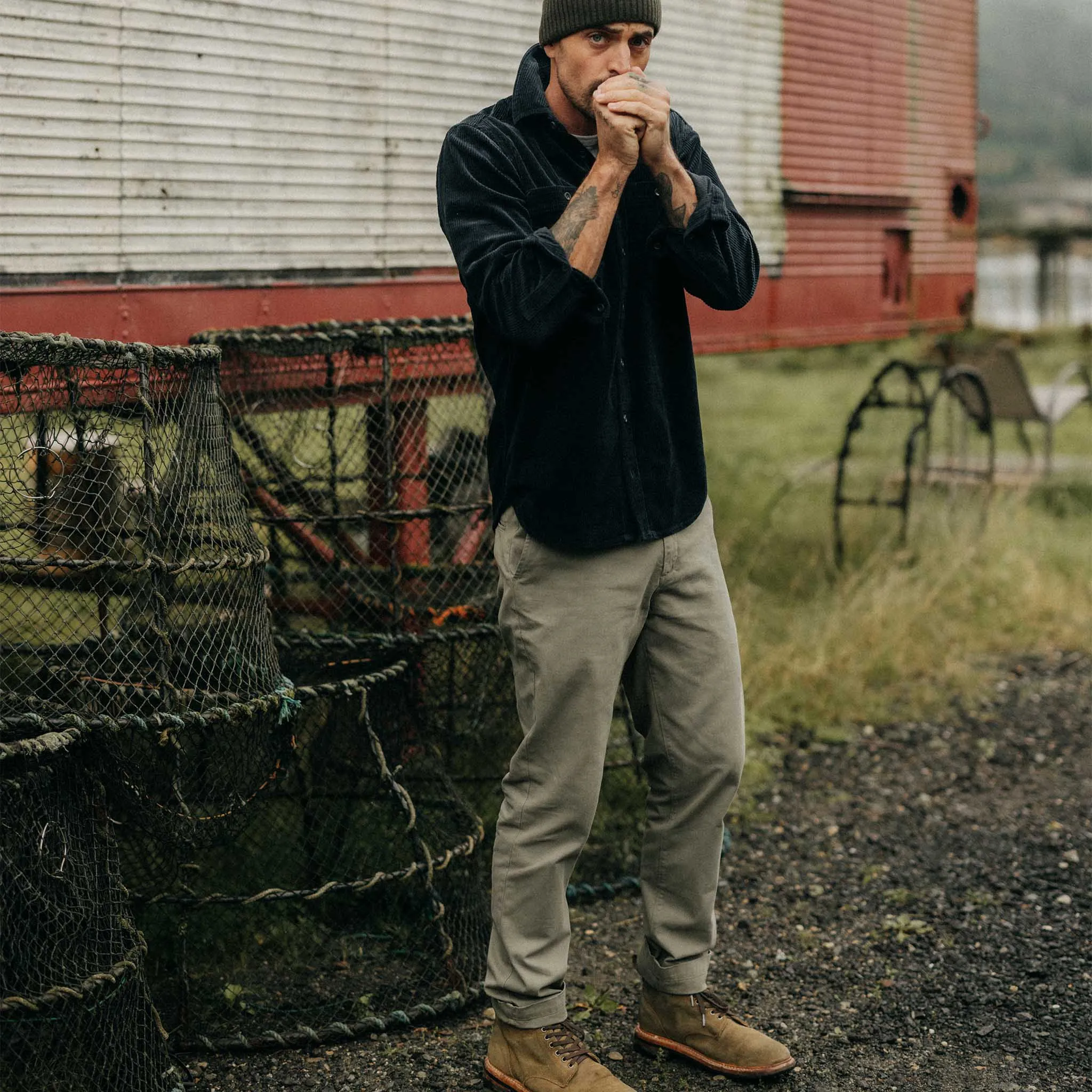 Flexible Movement Active Comfort Wear The Slim Foundation Pant in Organic Smoked Olive