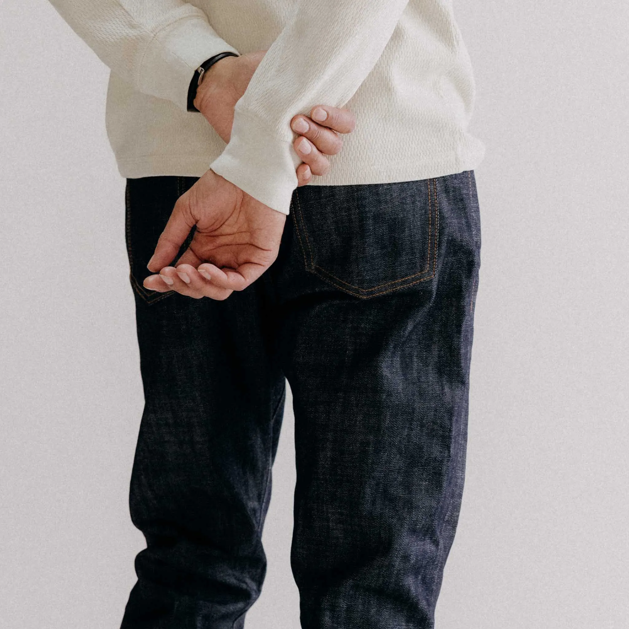 MachineWashable AntiSlipWaistband The Slim Jean in Rigid Organic Selvedge