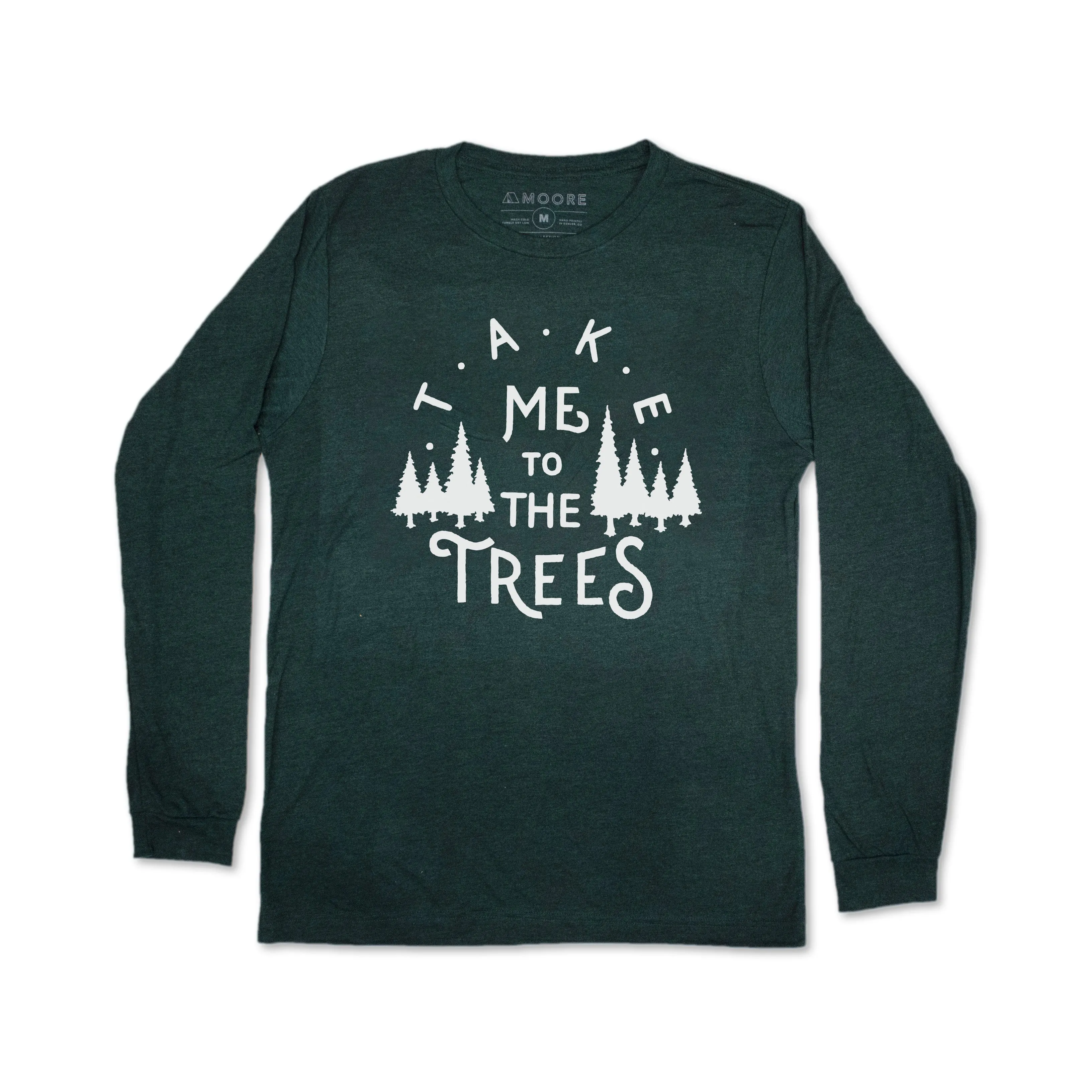 Cozy and Light weekday wear The Trees Long Sleeve Tee-Emerald Triblend
