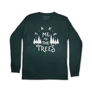 The Trees Long Sleeve Tee-Emerald Triblend Roomy Comfort