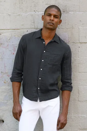 ELTON COTTON WOVEN BUTTON-UP SHIRT Classy Detail