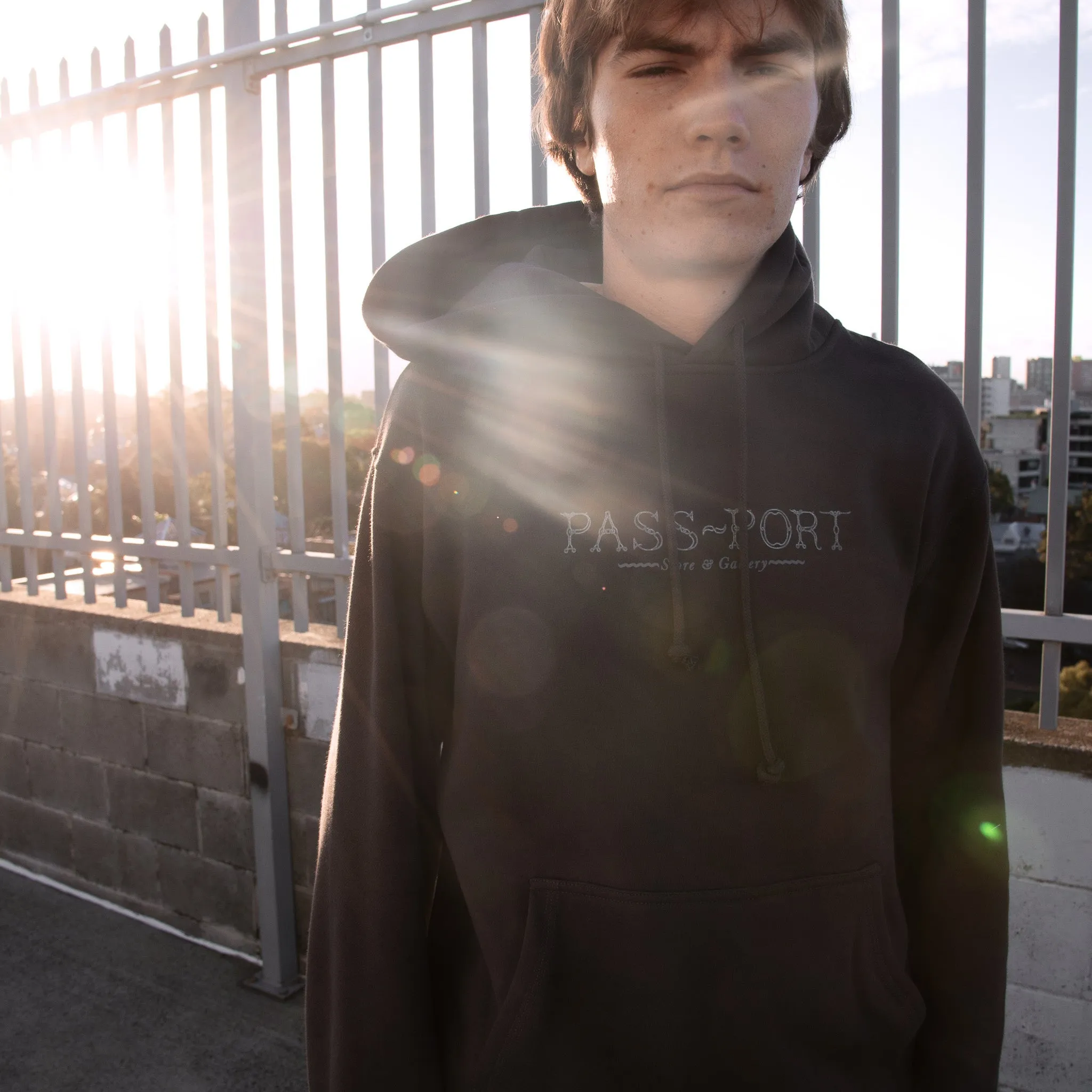 product camping suitability Pass~Port Store & Gallery Exclusive Wired Logo Hood - Bark