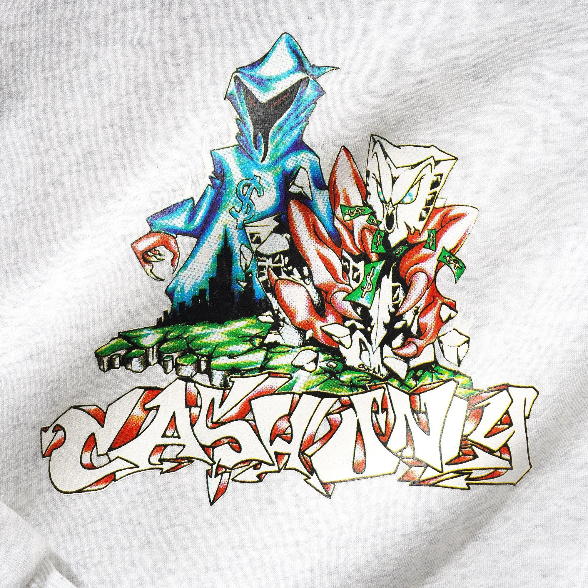 Custom made product marbled pattern Cash Only Reaper Pullover Hood - Ash