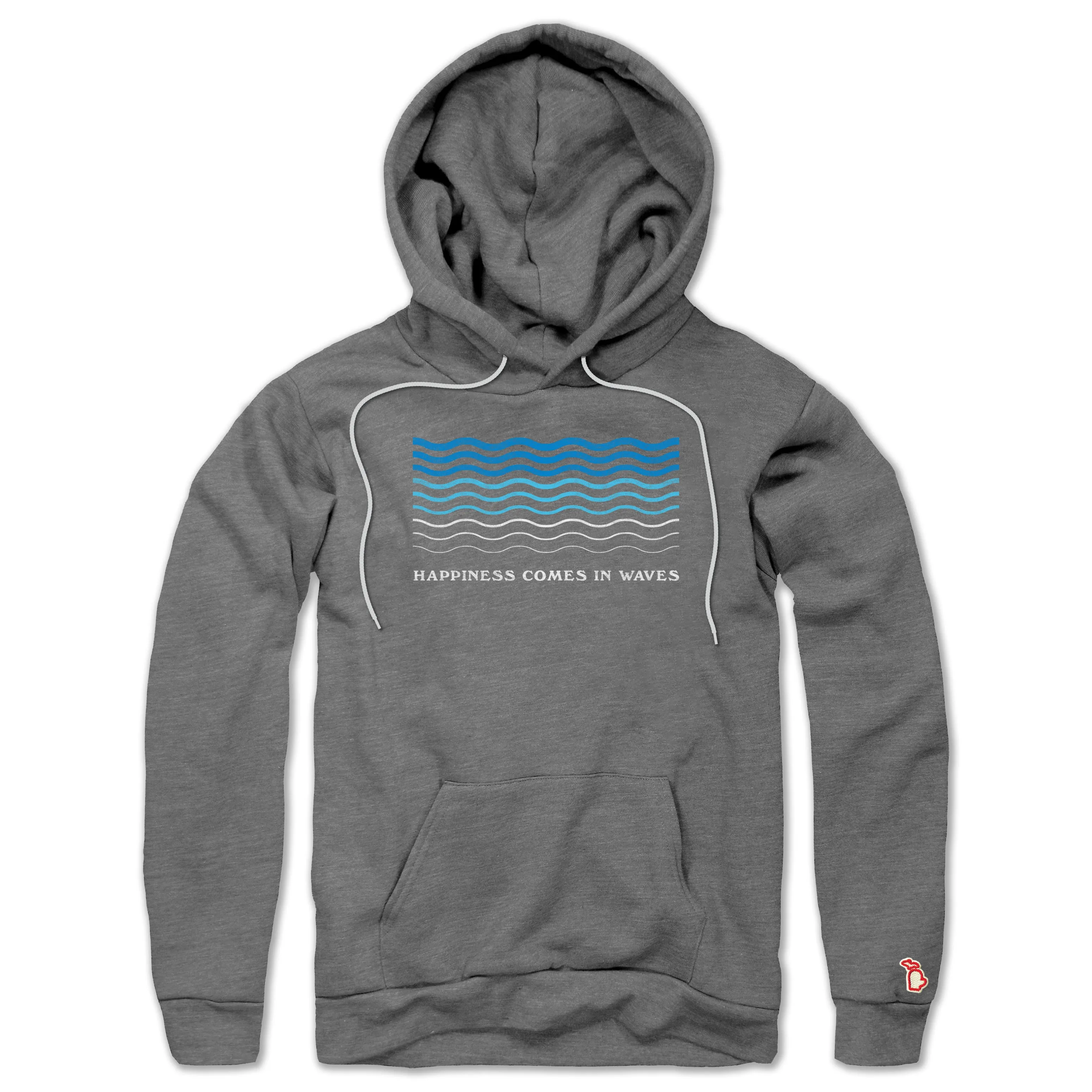 Timeless Chic product lanyard visibility HAPPINESS COMES IN WAVES ALL SEASON HOODIE (UNISEX)
