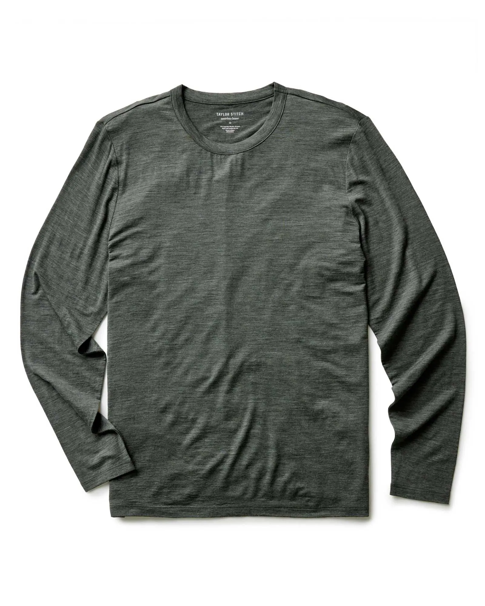 Flexible Shoulder Seams Fun Prints The Merino Long Sleeve Tee in Heather Army