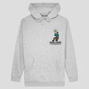 product development V neck Pass~Port Wine Em' Hoodie - Ash