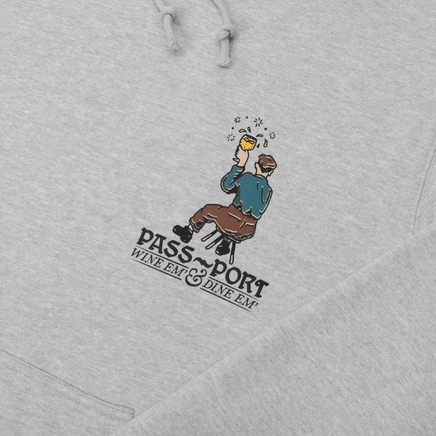 Pass~Port Wine Em' Hoodie - Ash Unisex Comfort Unique selling points