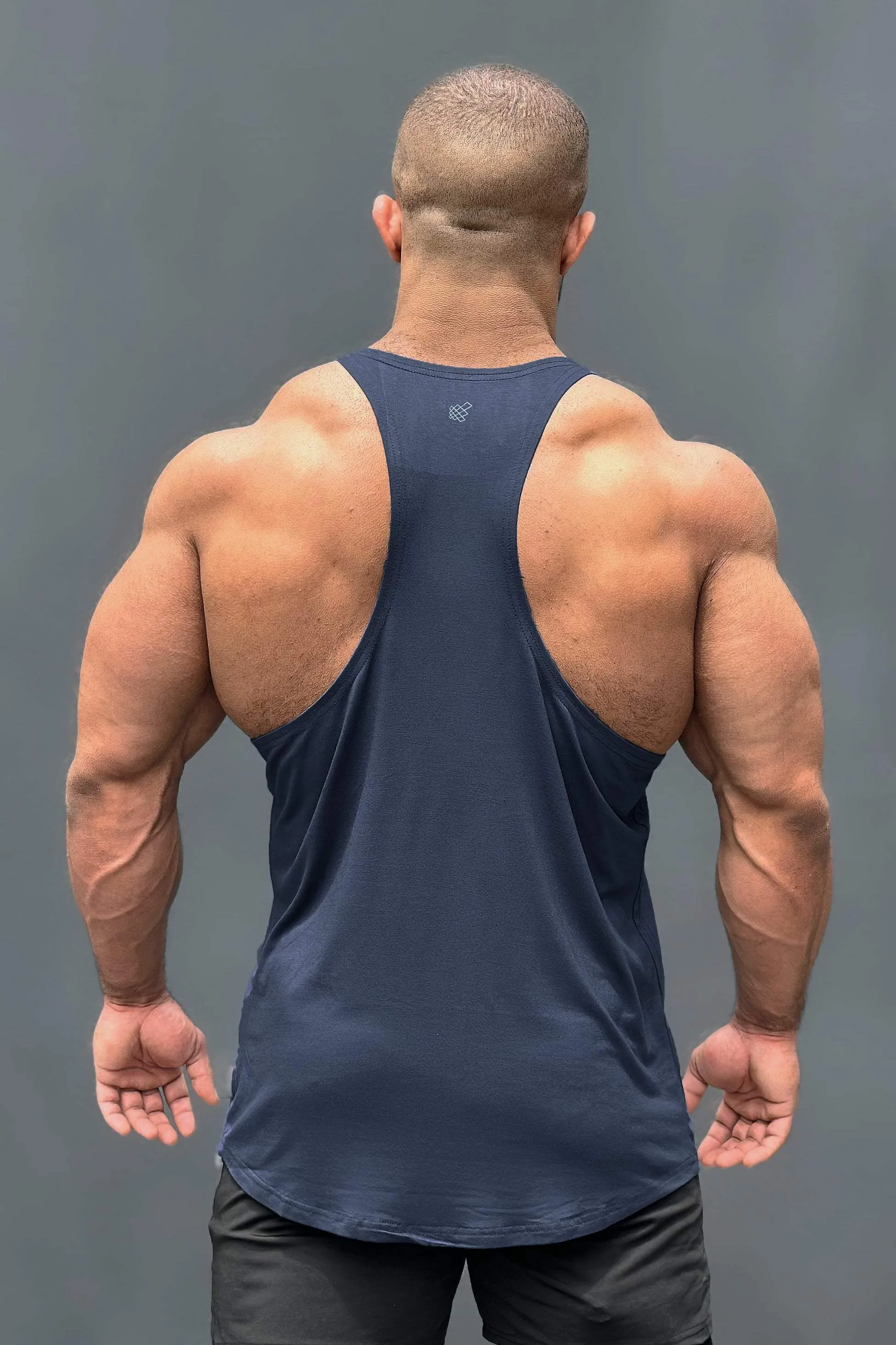 Anti Slip Grips Stealthy Classic Bodybuilding Racerback Stringer - Navy