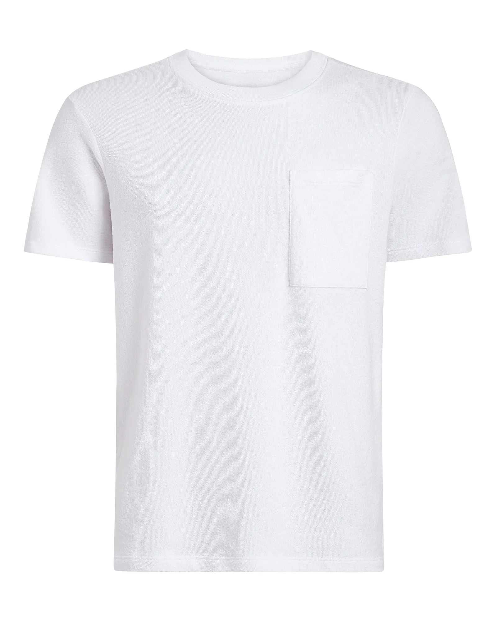 Temperature Control Fabric Everyday Flex Men's Loop Front Jersey Oversized Pocket Tee - White