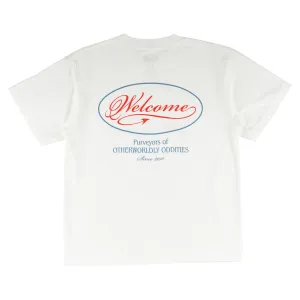 Street Trendy Printed uniqueness Trade Printed Boxy Garment-Dyed Tee - White